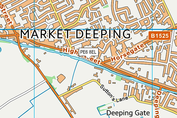 PE6 8EL map - OS VectorMap District (Ordnance Survey)