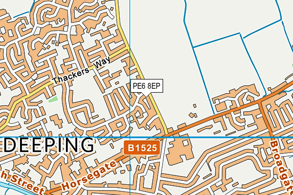 PE6 8EP map - OS VectorMap District (Ordnance Survey)