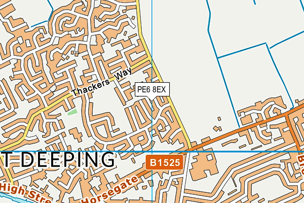 PE6 8EX map - OS VectorMap District (Ordnance Survey)