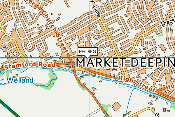 PE6 8FG map - OS VectorMap District (Ordnance Survey)