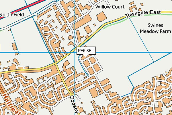 PE6 8FL map - OS VectorMap District (Ordnance Survey)