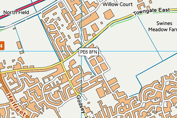 PE6 8FN map - OS VectorMap District (Ordnance Survey)