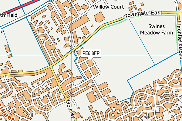 PE6 8FP map - OS VectorMap District (Ordnance Survey)