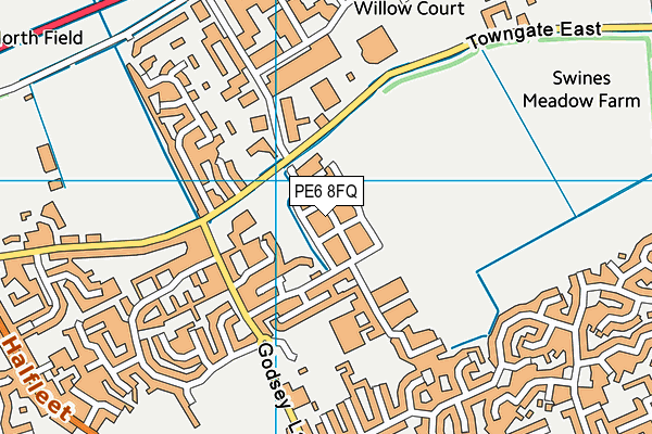 PE6 8FQ map - OS VectorMap District (Ordnance Survey)