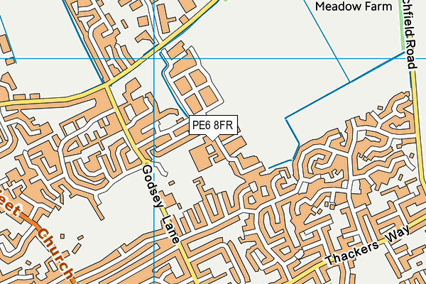 PE6 8FR map - OS VectorMap District (Ordnance Survey)