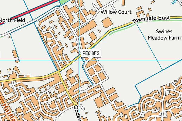 PE6 8FS map - OS VectorMap District (Ordnance Survey)