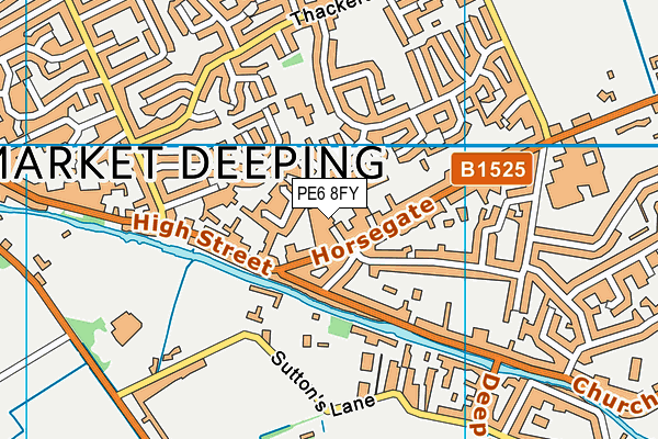 PE6 8FY map - OS VectorMap District (Ordnance Survey)