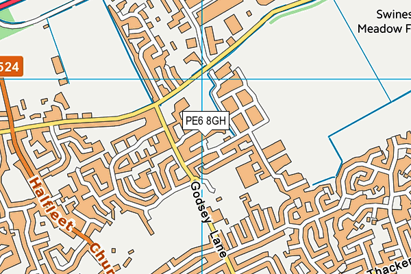PE6 8GH map - OS VectorMap District (Ordnance Survey)
