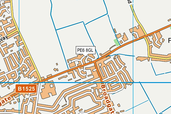 PE6 8GL map - OS VectorMap District (Ordnance Survey)