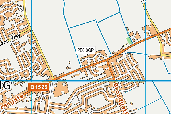 PE6 8GP map - OS VectorMap District (Ordnance Survey)