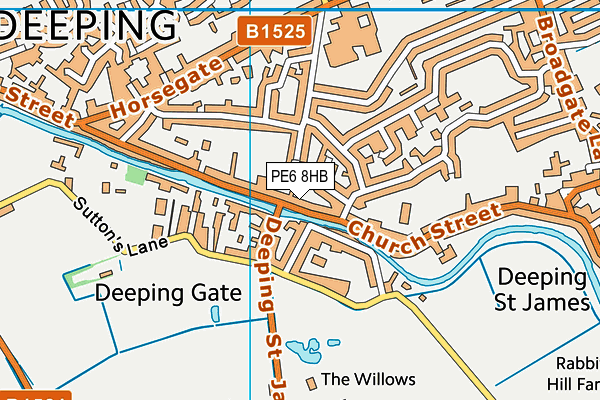 PE6 8HB map - OS VectorMap District (Ordnance Survey)