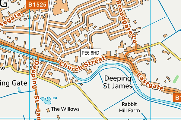 PE6 8HD map - OS VectorMap District (Ordnance Survey)