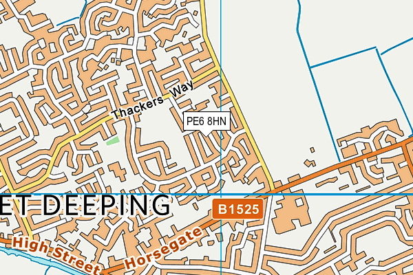 PE6 8HN map - OS VectorMap District (Ordnance Survey)