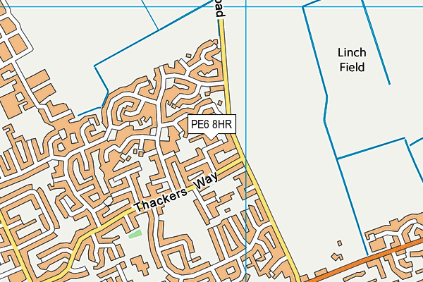 PE6 8HR map - OS VectorMap District (Ordnance Survey)