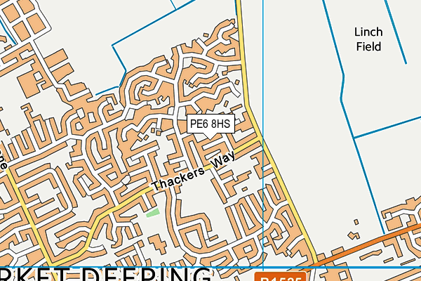 PE6 8HS map - OS VectorMap District (Ordnance Survey)