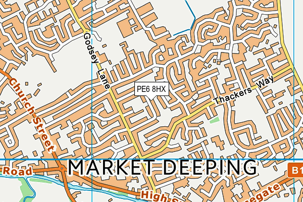 PE6 8HX map - OS VectorMap District (Ordnance Survey)