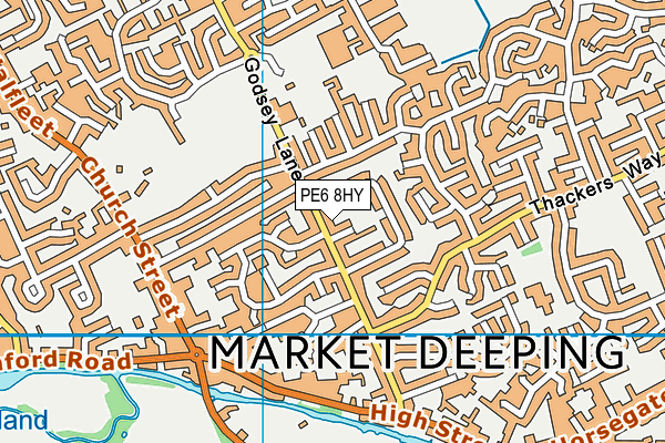 PE6 8HY map - OS VectorMap District (Ordnance Survey)