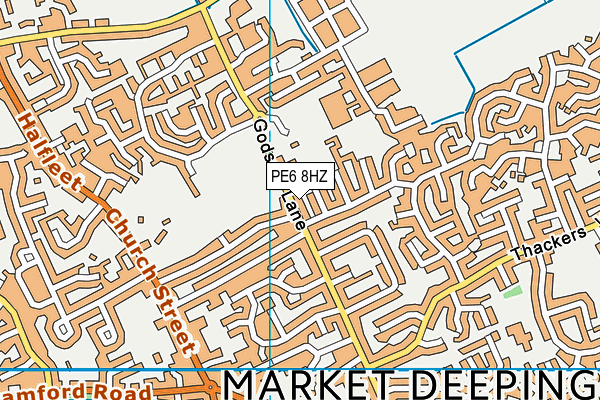 PE6 8HZ map - OS VectorMap District (Ordnance Survey)