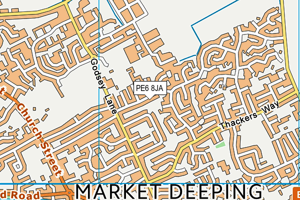PE6 8JA map - OS VectorMap District (Ordnance Survey)