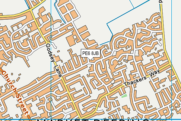 PE6 8JB map - OS VectorMap District (Ordnance Survey)