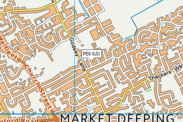 PE6 8JD map - OS VectorMap District (Ordnance Survey)