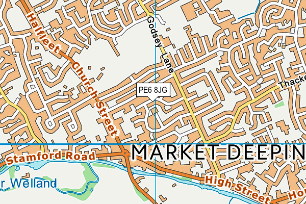 PE6 8JG map - OS VectorMap District (Ordnance Survey)
