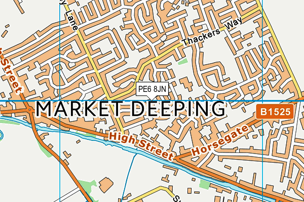 PE6 8JN map - OS VectorMap District (Ordnance Survey)