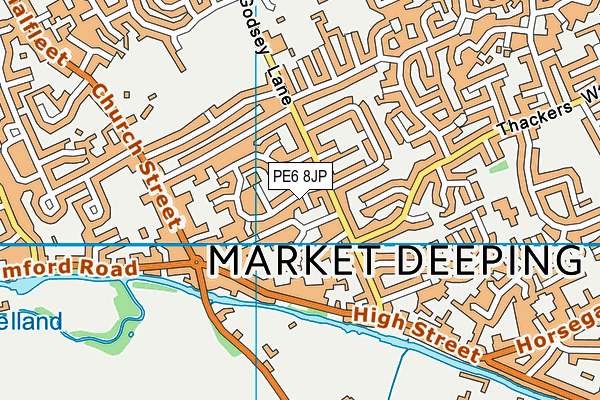 PE6 8JP map - OS VectorMap District (Ordnance Survey)