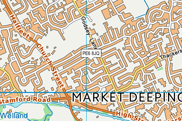 PE6 8JQ map - OS VectorMap District (Ordnance Survey)