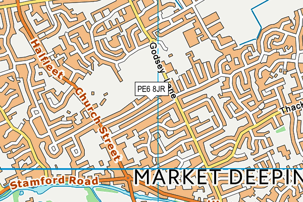 PE6 8JR map - OS VectorMap District (Ordnance Survey)