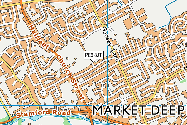 PE6 8JT map - OS VectorMap District (Ordnance Survey)