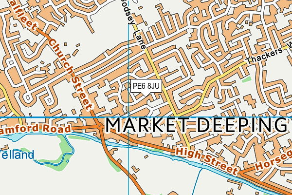 PE6 8JU map - OS VectorMap District (Ordnance Survey)