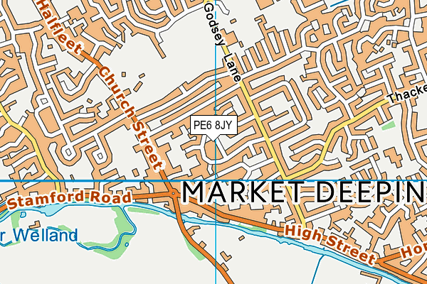 PE6 8JY map - OS VectorMap District (Ordnance Survey)