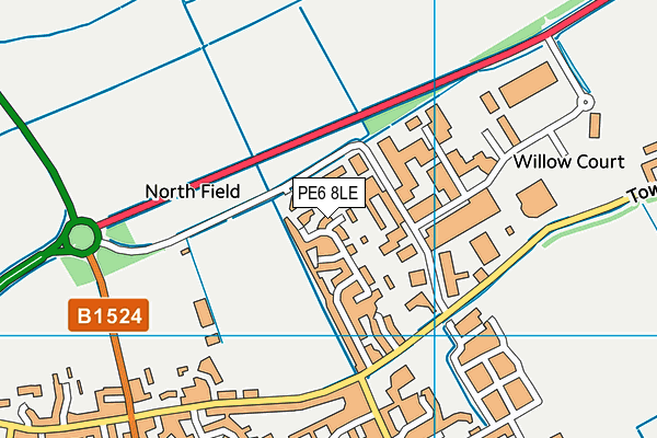 PE6 8LE map - OS VectorMap District (Ordnance Survey)