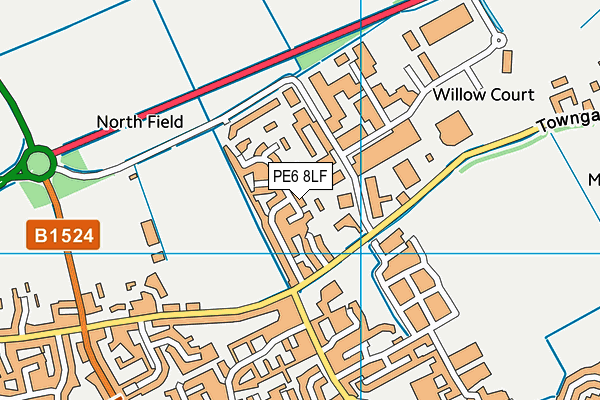 PE6 8LF map - OS VectorMap District (Ordnance Survey)