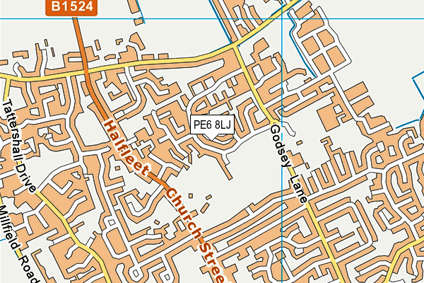 PE6 8LJ map - OS VectorMap District (Ordnance Survey)