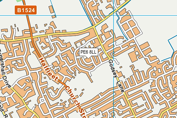 PE6 8LL map - OS VectorMap District (Ordnance Survey)