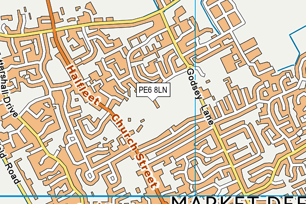 PE6 8LN map - OS VectorMap District (Ordnance Survey)