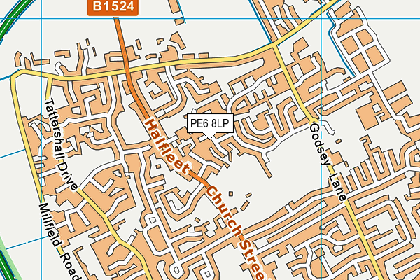 PE6 8LP map - OS VectorMap District (Ordnance Survey)
