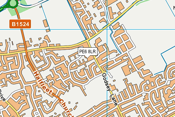 PE6 8LR map - OS VectorMap District (Ordnance Survey)