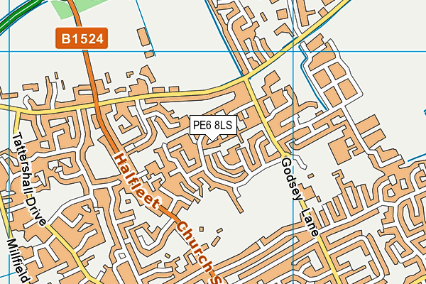 PE6 8LS map - OS VectorMap District (Ordnance Survey)