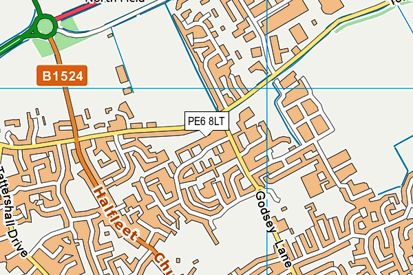 PE6 8LT map - OS VectorMap District (Ordnance Survey)