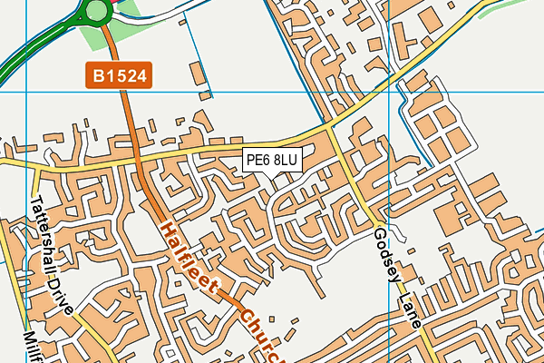 PE6 8LU map - OS VectorMap District (Ordnance Survey)