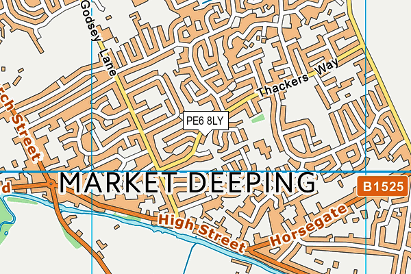 PE6 8LY map - OS VectorMap District (Ordnance Survey)