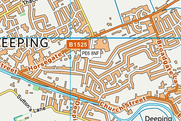 The Deepings School map (PE6 8NF) - OS VectorMap District (Ordnance Survey)