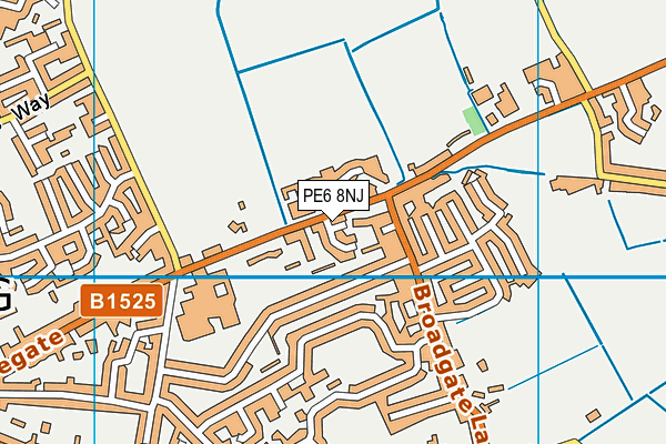 PE6 8NJ map - OS VectorMap District (Ordnance Survey)
