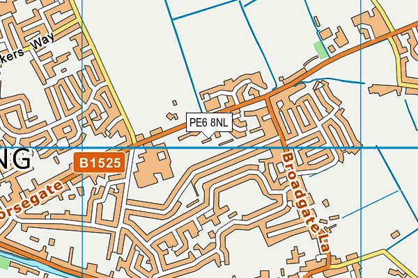 PE6 8NL map - OS VectorMap District (Ordnance Survey)