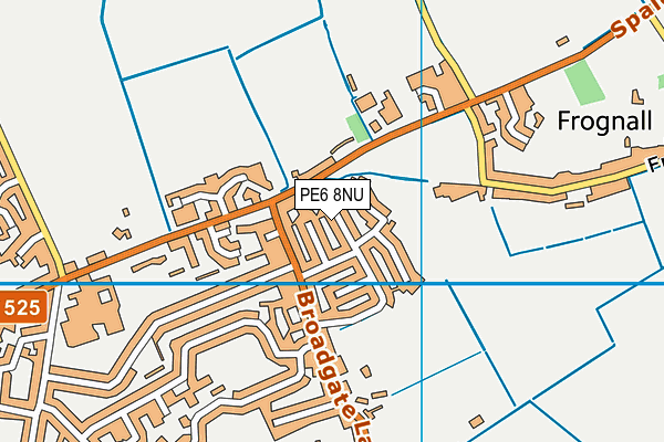 PE6 8NU map - OS VectorMap District (Ordnance Survey)