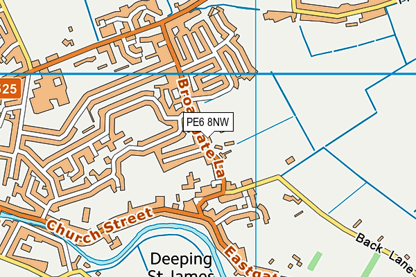 PE6 8NW map - OS VectorMap District (Ordnance Survey)