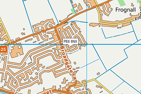 PE6 8NX map - OS VectorMap District (Ordnance Survey)